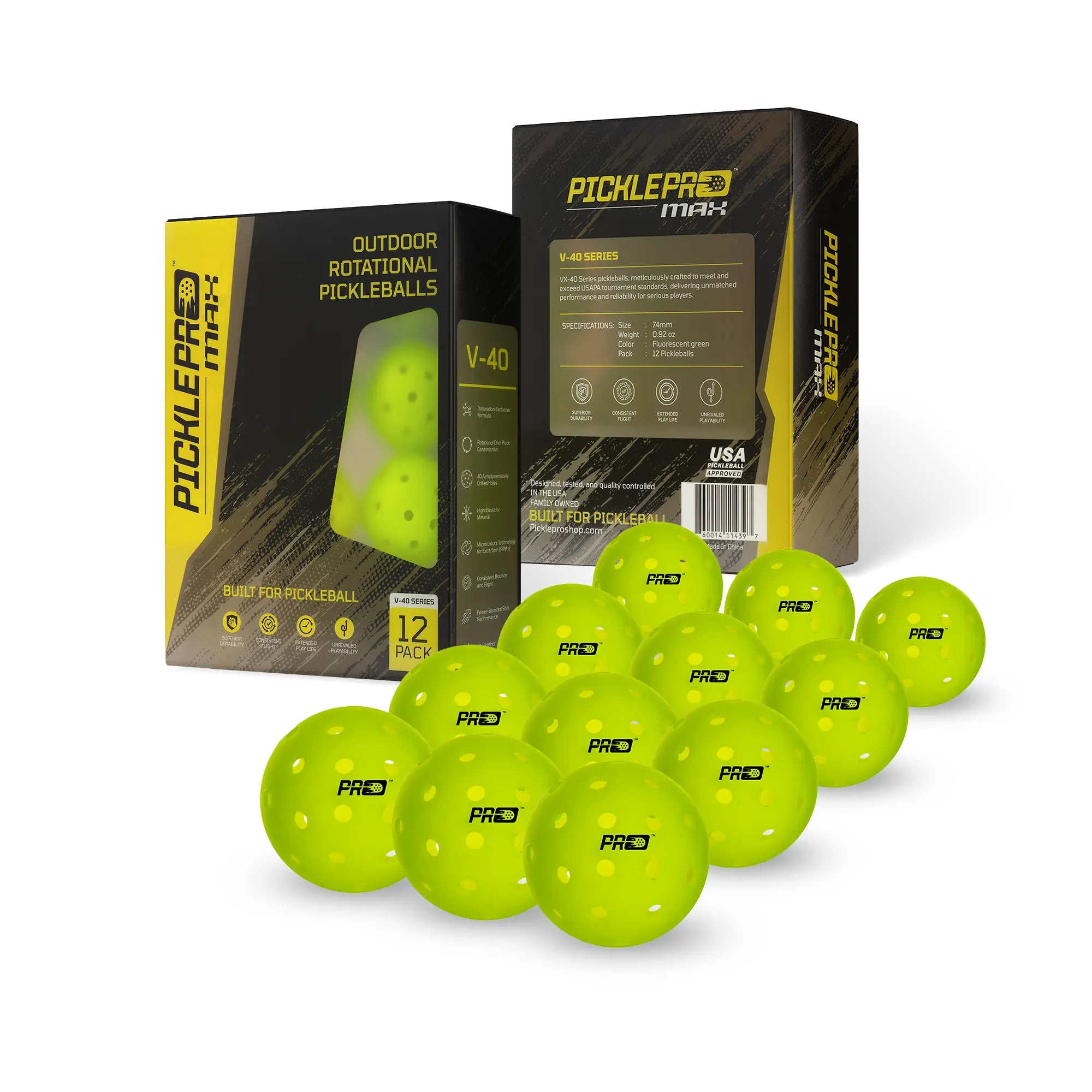 V40 Pro Indoor/Outdoor Pickleballs 12-pack – PicklePro Shop