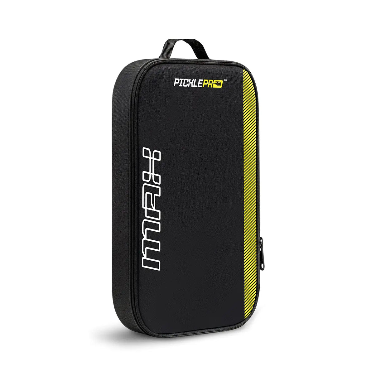 Black and yellow pickleball bag with 'PicklePro' branding on a white background