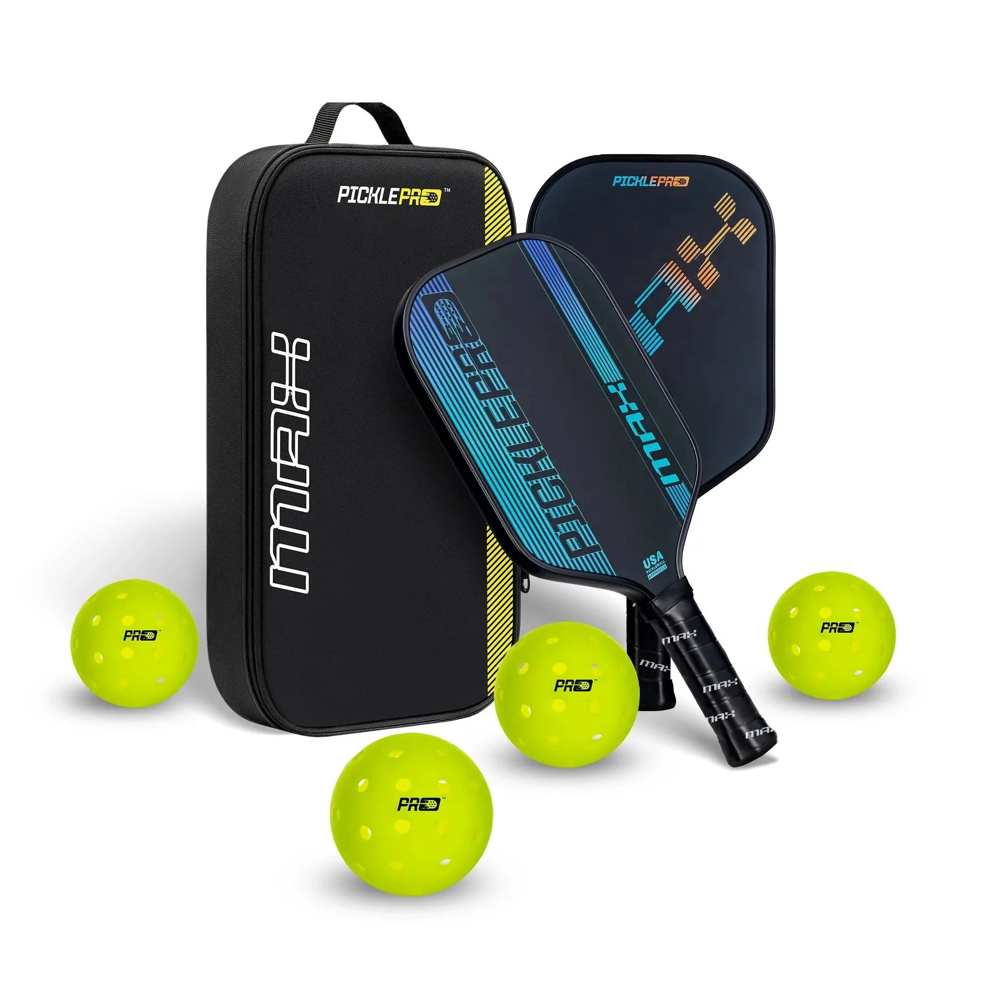 Pickle Pro Racket PicklePro Max: 2-Paddle Pickleball Set With Bag & Balls – PicklePro Shop